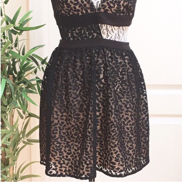 STYLESTALKER Bionic Cutout Lace Deep V-Neck Sexy Cocktail Mini Dress, Black, XS - Picture 5 of 8